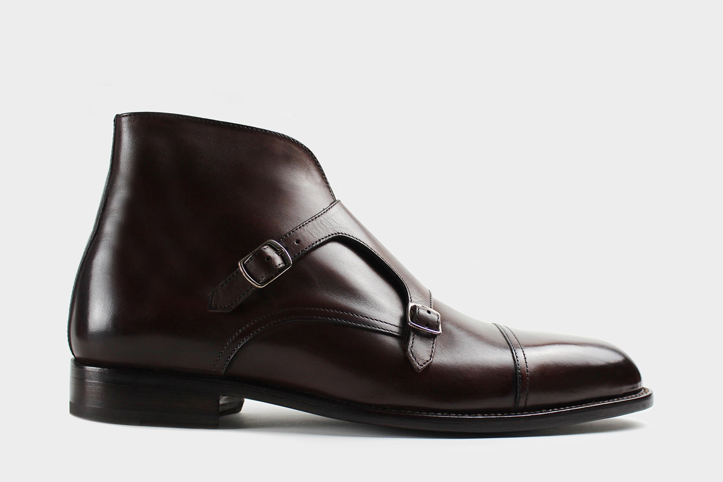 Double Monk Strap Hickory Italian Bespoke Boots