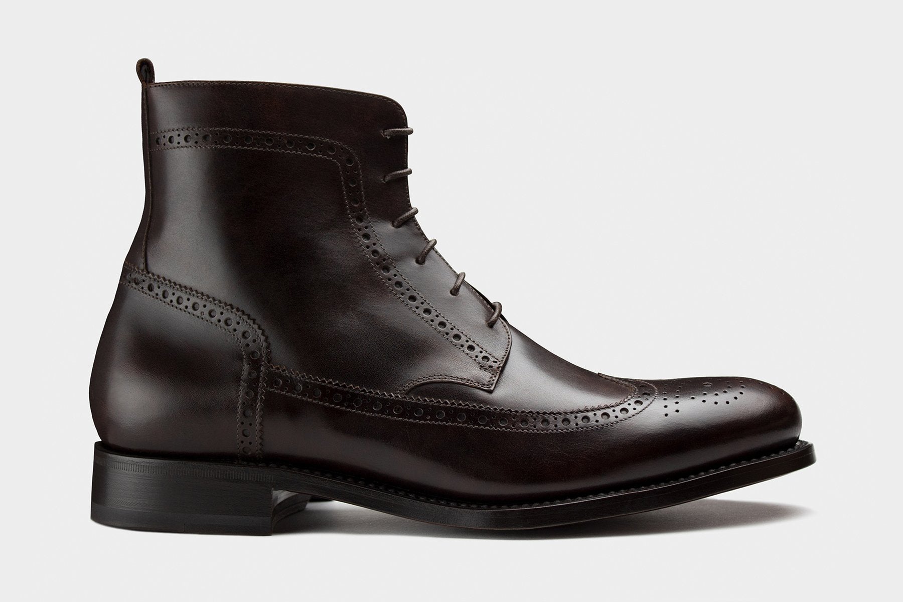 Men's Wingtip Dark Brown Italian Bespoke Boots