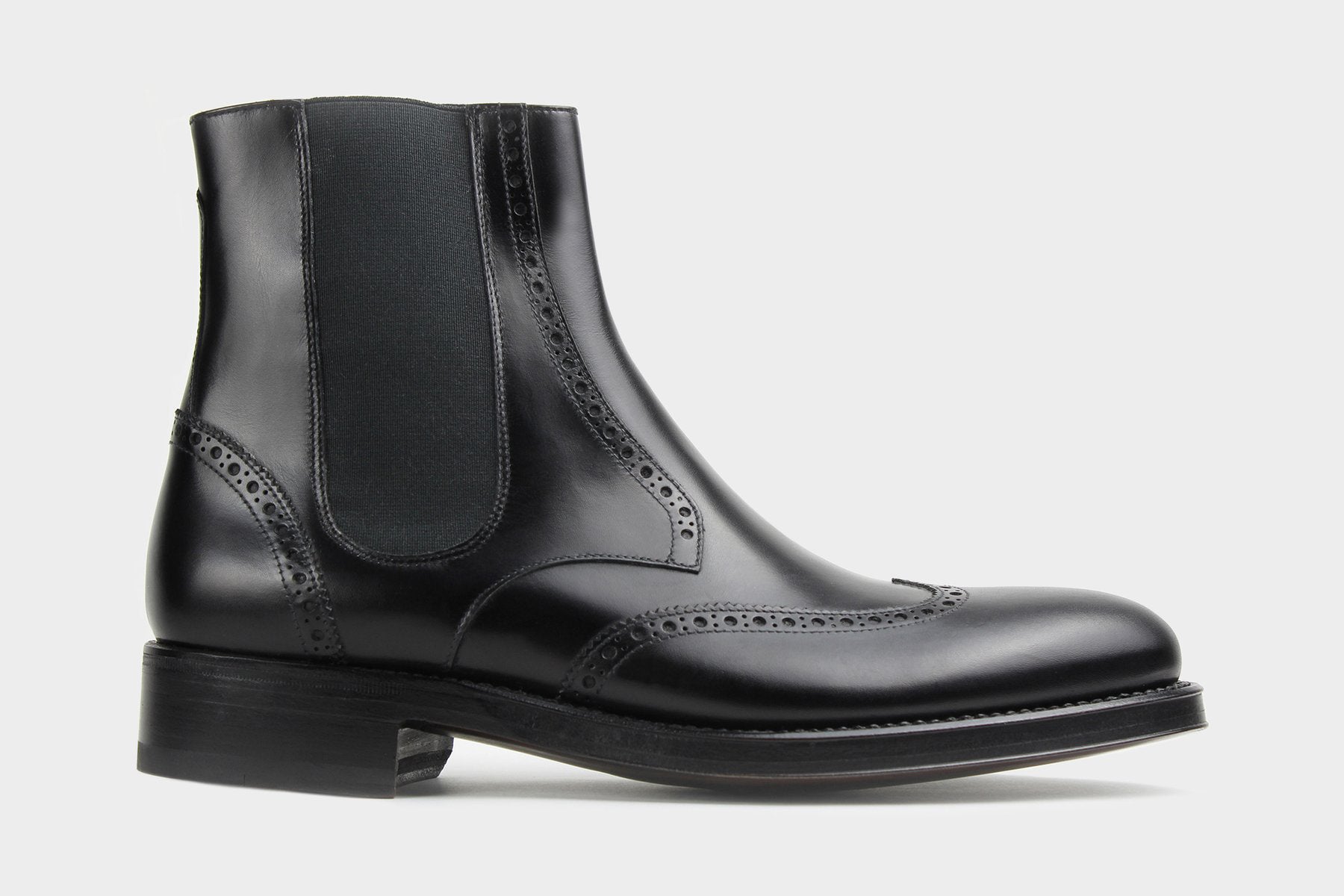 Wingtip Black Italian Bespoke Boots