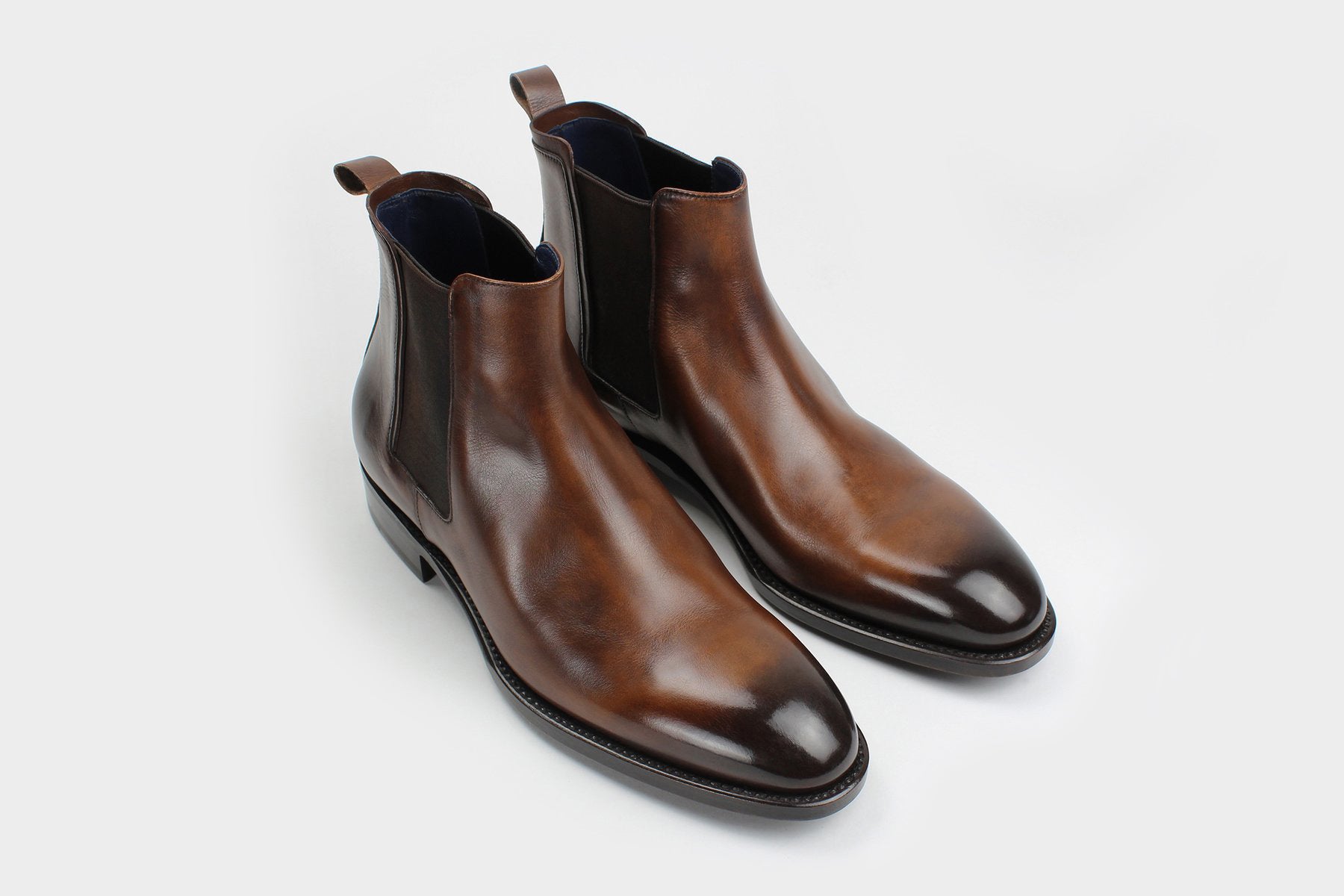 Chelsea Boots in Hand Painted Brown Reorder Using Your Personal Bespoke Lasts Stored in Our Warehouse in Italy Blake Rapid 8 mm Double Leather